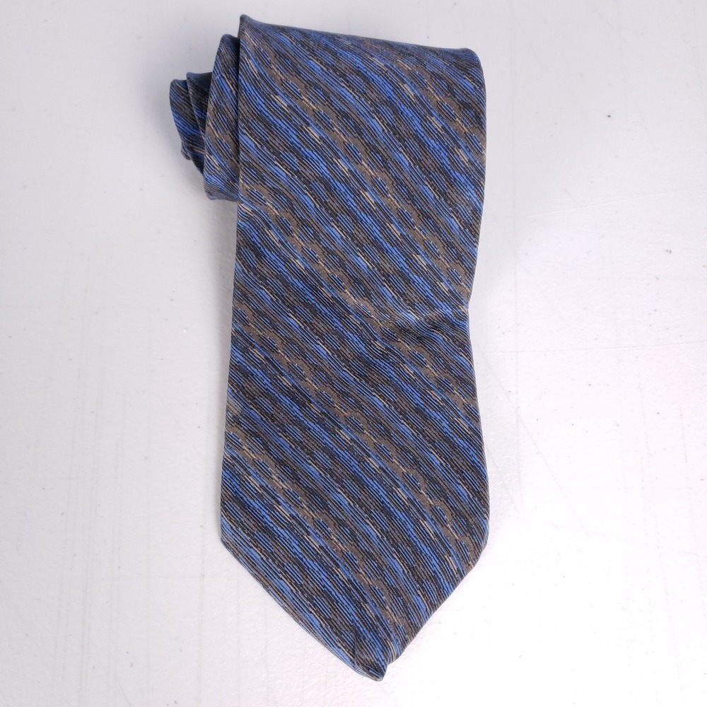 Dockers Khakis Silk Necktie Brown Blue Textured Classic Preppy Business Casual